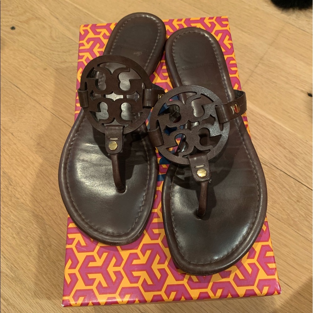 Tory Burch brown leather “Miller” sandals